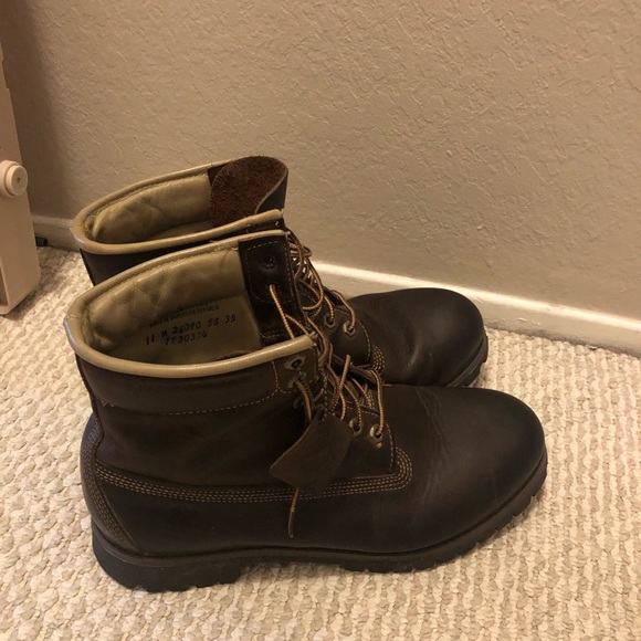 Timberland 6 inch waterproof brown leather mens boots 26090 - Picture 4 of 6